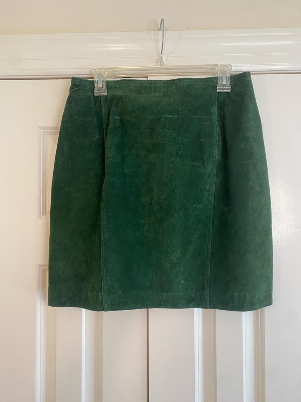 Brandon Thomas leather skirt in emerald green Sz 13/14